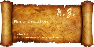 Merz Zebulon névjegykártya